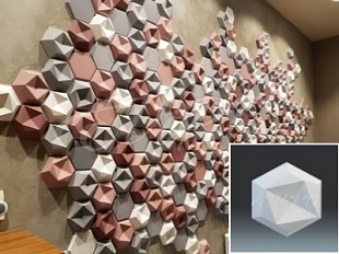 Гипсовая потолочно-стеновая 3d панель Улей B