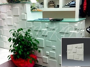 Гипсовая потолочно-стеновая 3d панель Квадраты мелкие